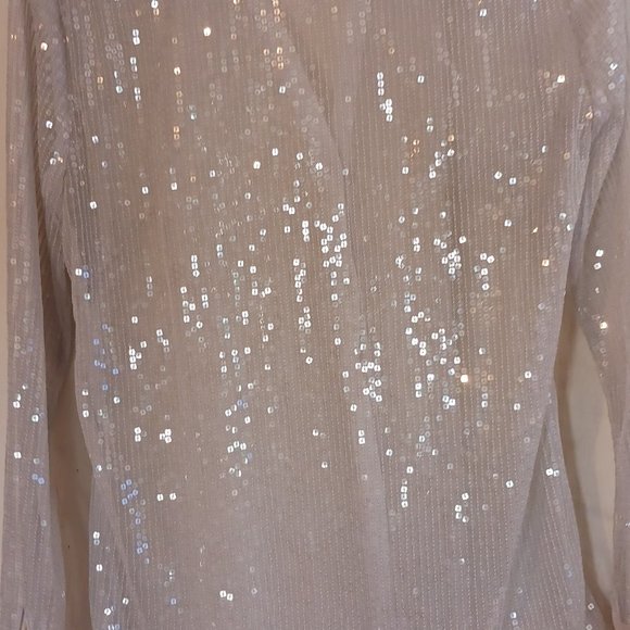 White House‎ Black Market Sparkly Sheer Blouse xsmall - Picture 2 of 6